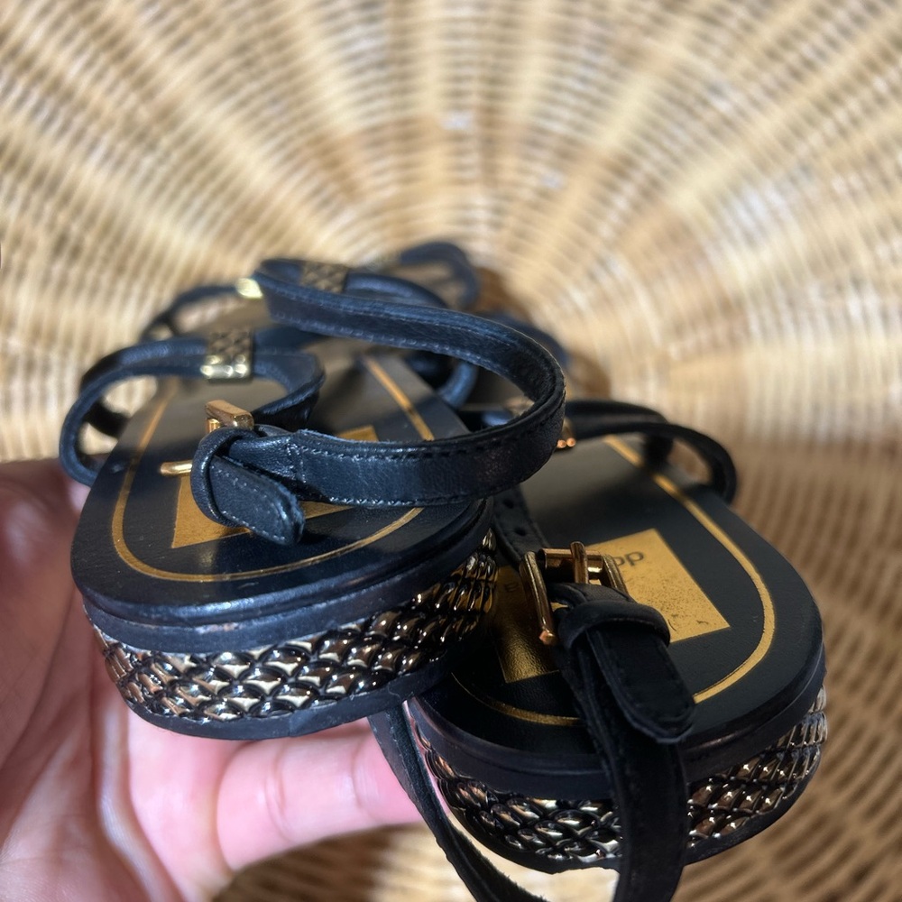 Dolce Vita Black and Gold Strappy Sandals - Picture 5 of 6